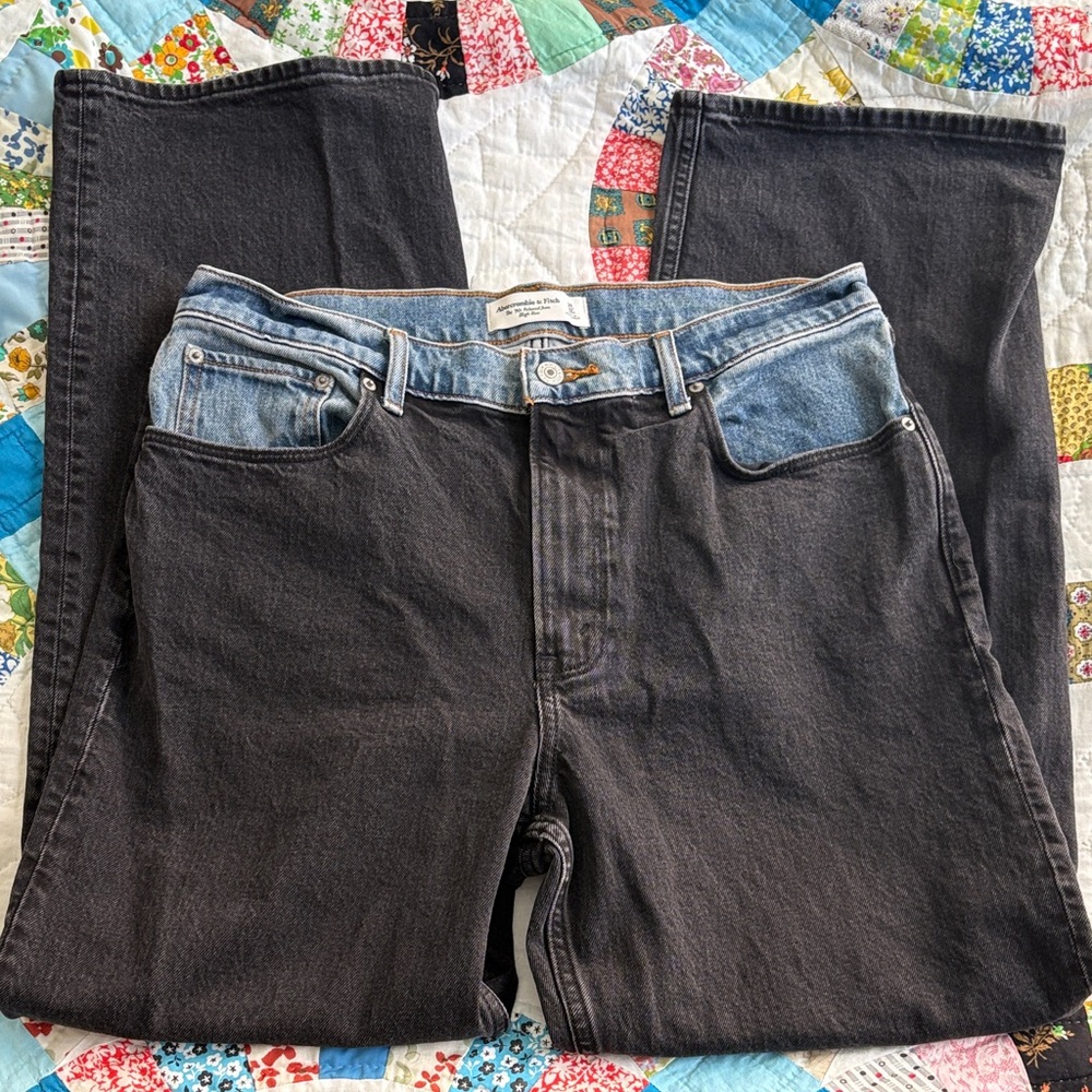 Abercrombie & Fitch Two-Tone Black Denim Jeans